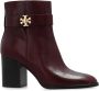 TORY BURCH Donker Karmijn Enkellaarzen Elegante Stijl Red Dames - Thumbnail 5