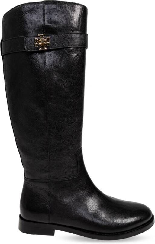 TORY BURCH Leren laarzen Black Dames