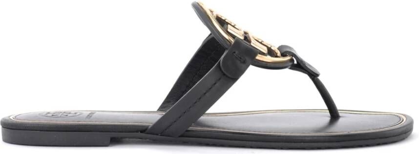 Tory Burch Leren Miller Sandaal met Gouden Logo