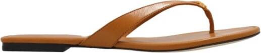 TORY BURCH Leren slides Bruin Dames