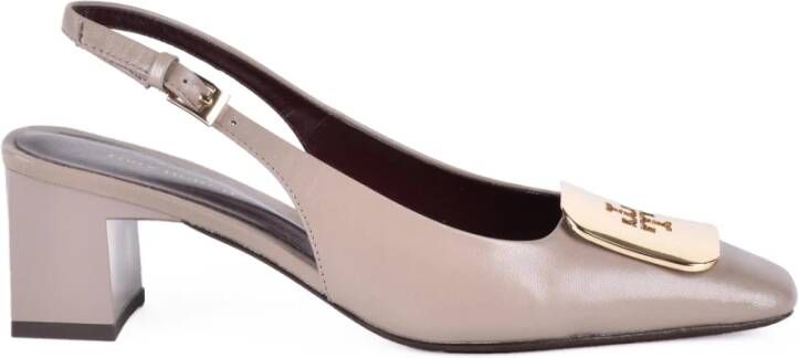 Tory Burch Leren Vierkante Hak Chanel Sandalen