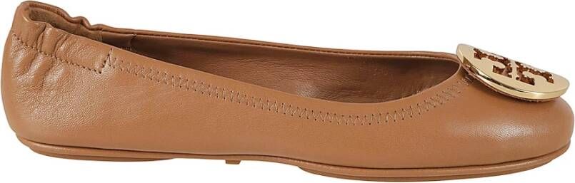 TORY BURCH Metalen Logo Minnie Reisballetschoenen Brown Dames