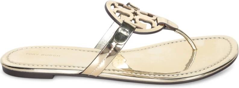 Tory Burch Metallic Sandalen met Uitgesneden Logo