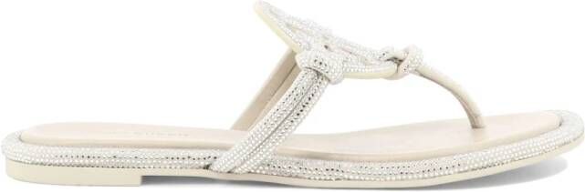 TORY BURCH Grijze Sandalen met Kristalversiering Gray Dames