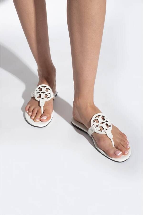 TORY BURCH Miller leren slides Wit Dames