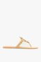 TORY BURCH Grijze Leren Sliders met Tonal Logo Grijs Dames - Thumbnail 1