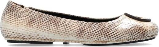 TORY BURCH Minnie leren balletflats Beige Dames