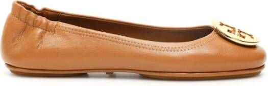 TORY BURCH Minnie Travel Flats Brown Dames