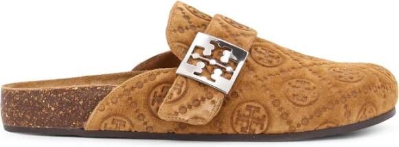 Tory Burch Monogram Logo Sandalen met Metalen Gesp