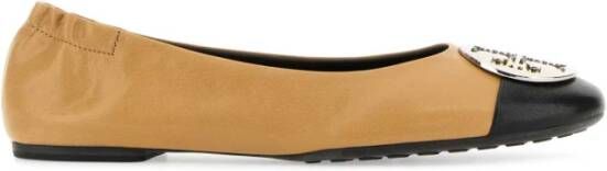 TORY BURCH Nappa Leren Ballerina's Brown Dames
