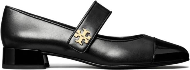 TORY BURCH Platte schoenen met dubbel T-motief Black Dames
