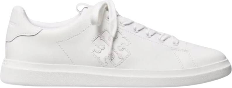 Tory Burch Retro-geïnspireerde Witte Court Sneakers