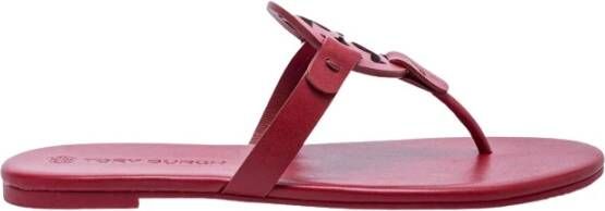 TORY BURCH Rode Leren Miller Flip Flops Rood Dames