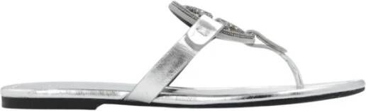 TORY BURCH Miller slides met logo Grijs Dames