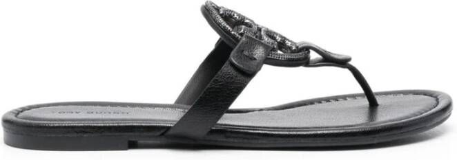 TORY BURCH Zwarte Leren Miller Slides Zwart Dames - Foto 1