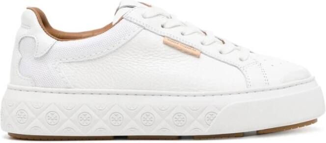 TORY BURCH Witte Leren Veterschoenen White Dames