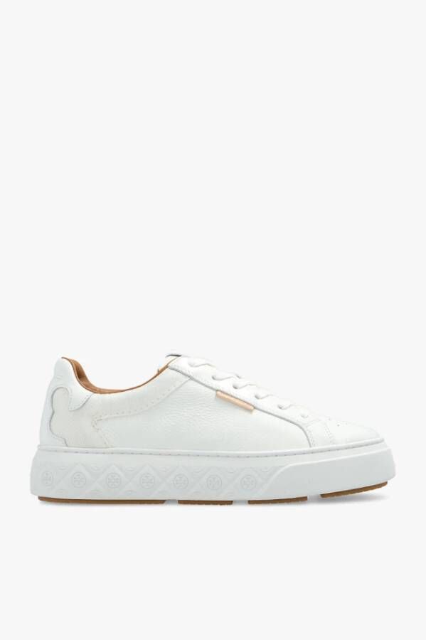 TORY BURCH Witte Leren Veterschoenen White Dames