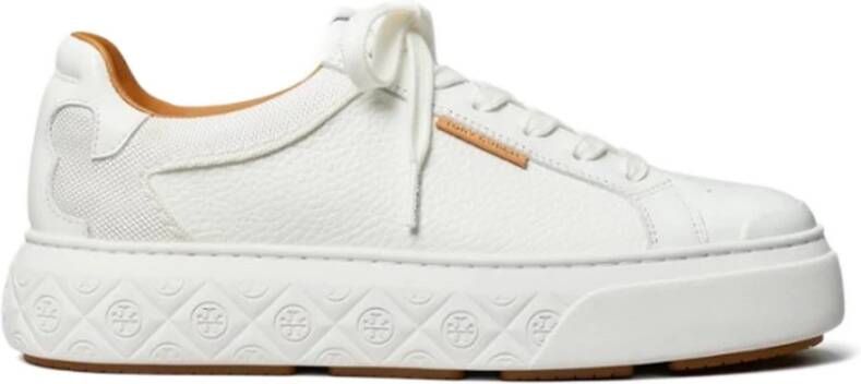 TORY BURCH Witte Leren Veterschoenen White Dames