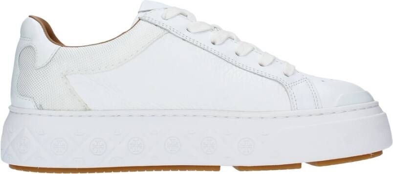 TORY BURCH Witte Leren Veterschoenen White Dames