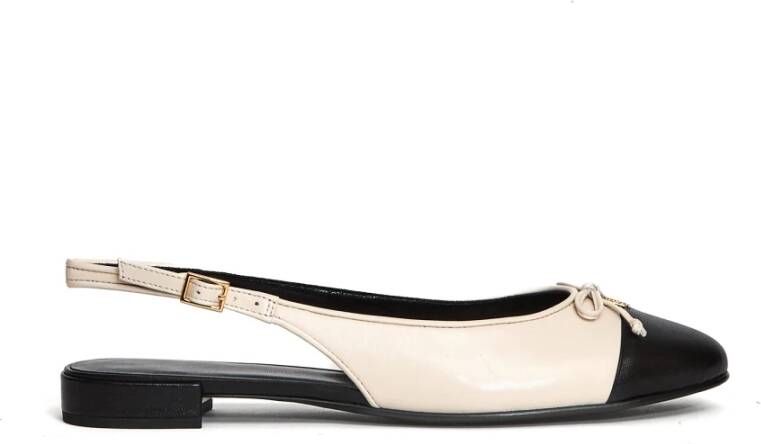 Tory Burch Stijlvolle Ballerina`s Licht Crème Zwart