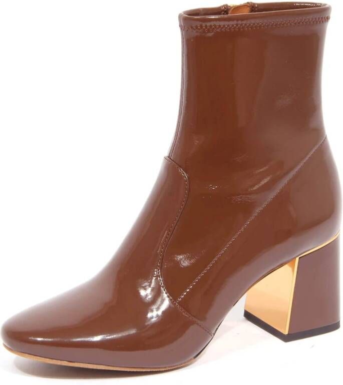 Tory Burch Stretch Patent Enkellaarsjes met Zijrits