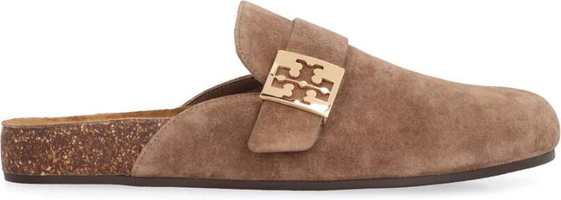 Tory Burch Suède Muiltjes met Ronde Neus
