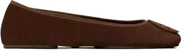Tory Burch Bruine Platte Schoenen Minnie Travel Ballet