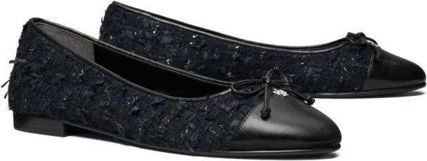 Tory Burch Blauwe Platte Schoenen met Strikdetail