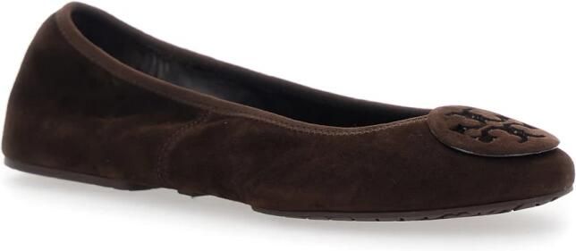 Tory Burch Bruine Platte Schoenen Minnie Travel Ballet