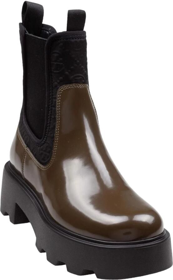 Tory Burch Donkergroene Enkellaarsjes Stijlvol Ontwerp