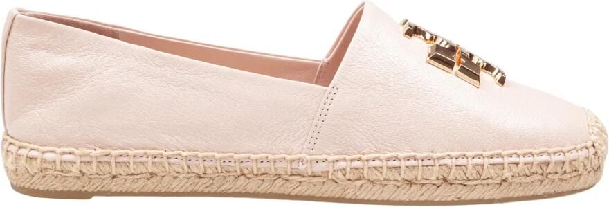 Tory Burch Roze leren espadrilles metalen T-plaat