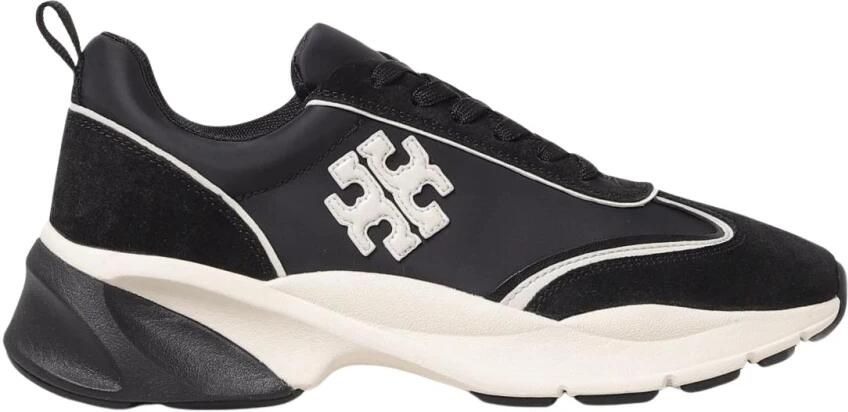 TORY BURCH Stijlvolle Zwarte Leren Schoudertas Black Dames