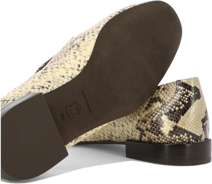 TORY BURCH Jessa Loafers Leren Schoenen Beige Dames - Foto 2