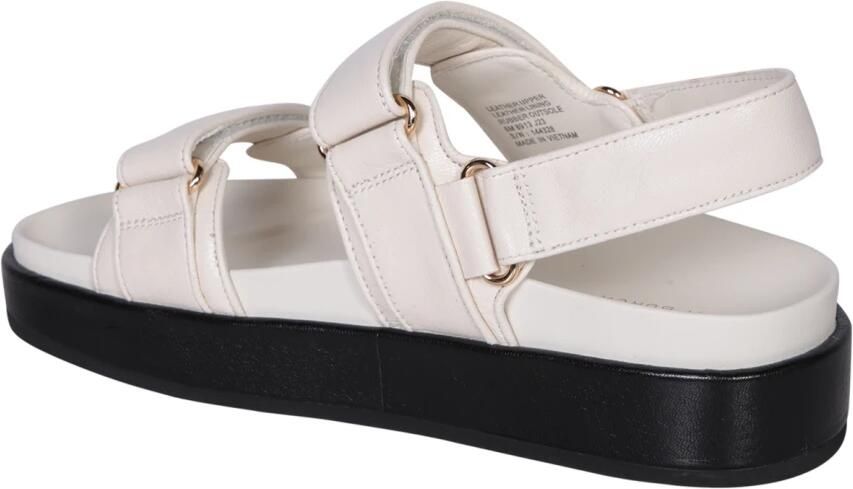 Tory Burch Witte Leren Sportsandalen Klittenbandsluiting