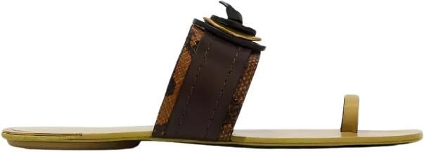 Tory Burch Leren Slippers met Groene Zool