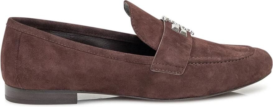 Tory Burch Logo-plaque Suede Loafers