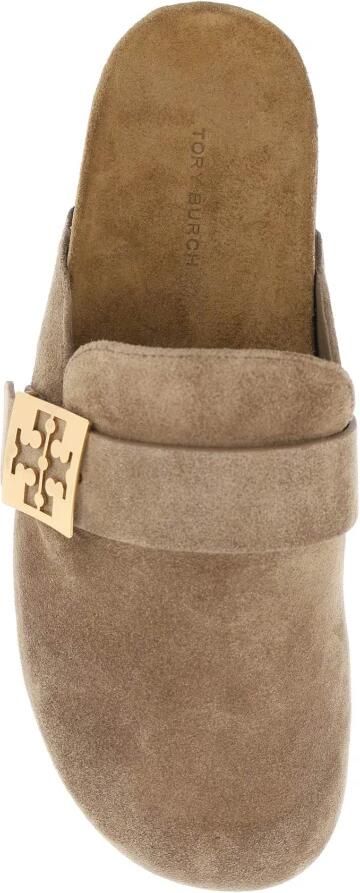 Tory Burch Beige Suède Mellow Pantoffels - Foto 3