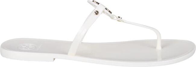TORY BURCH Iconische Goudkleurige Double T Rubberen Slippers White Dames - Foto 4