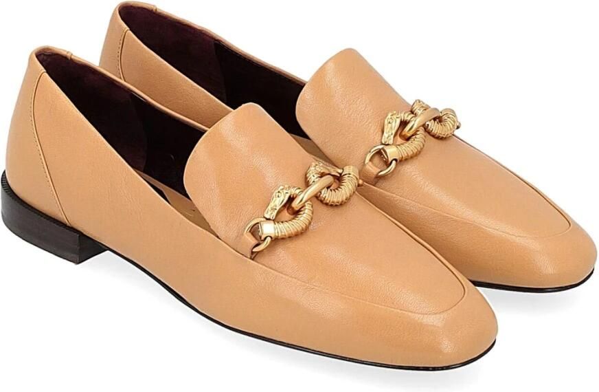 TORY BURCH Jessa Loafers Leren Schoenen Beige Dames