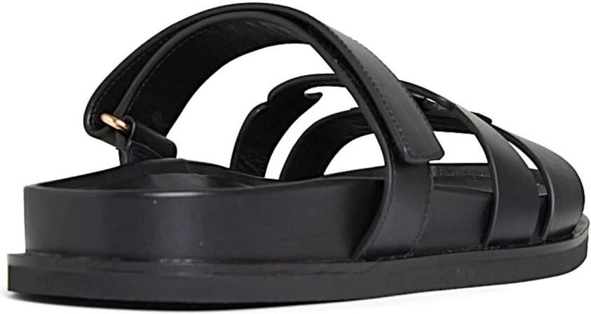 TORY BURCH Zwarte Leren Sandalen Elegant Chic Look Black Dames