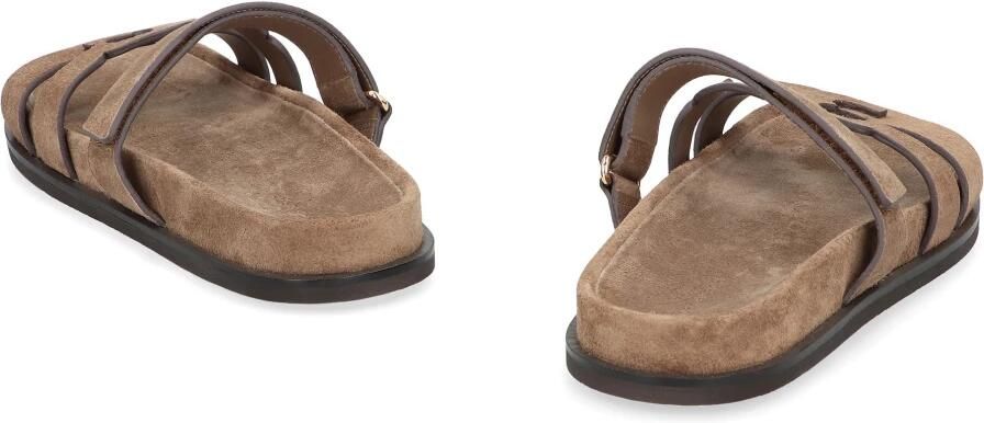 TORY BURCH Bruine Suède Slider Sandalen Brown Dames - Foto 1