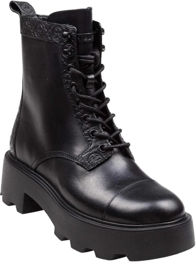 Tory Burch Zwarte Enkellaarzen met T Monogram