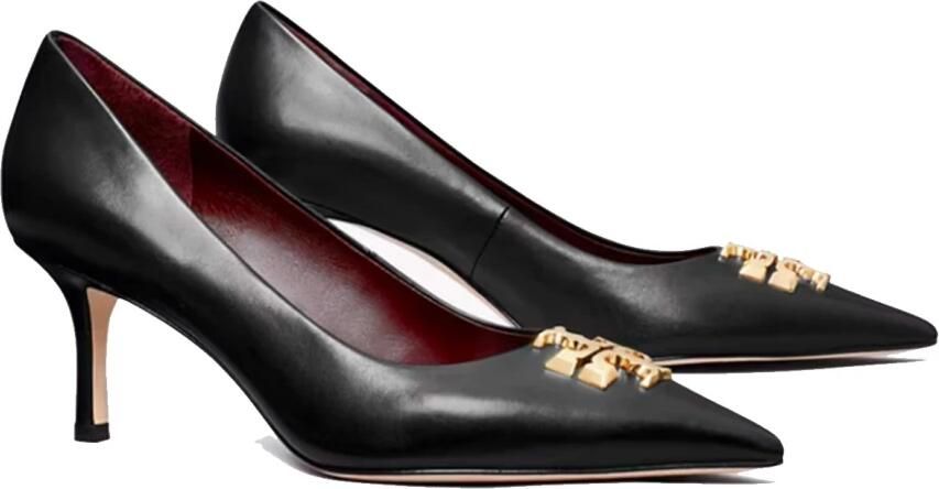 Tory Burch Zwarte leren ballerina`s met T-plaat - Foto 3