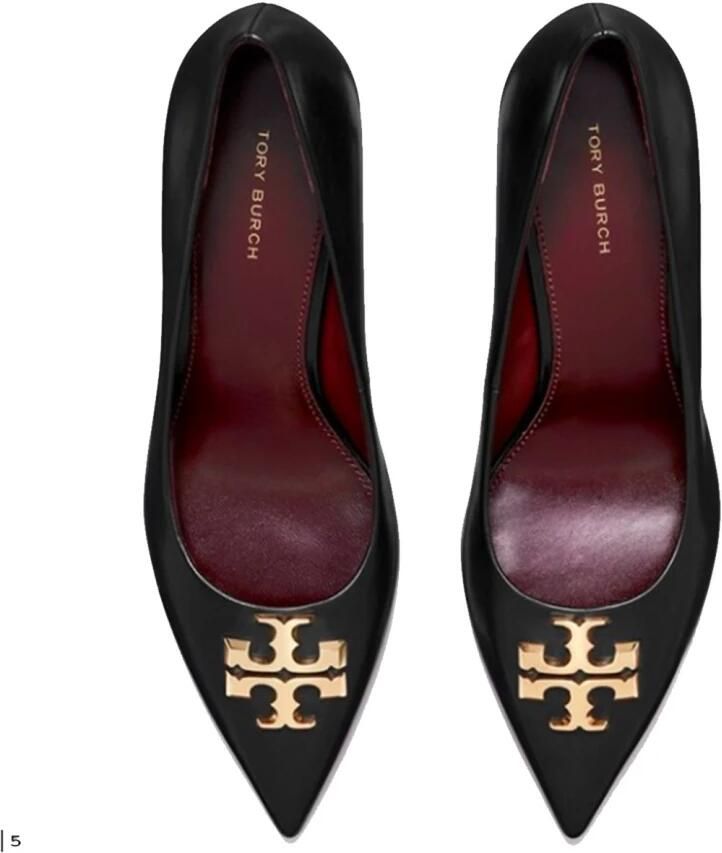 Tory Burch Zwarte leren ballerina`s met T-plaat - Foto 2