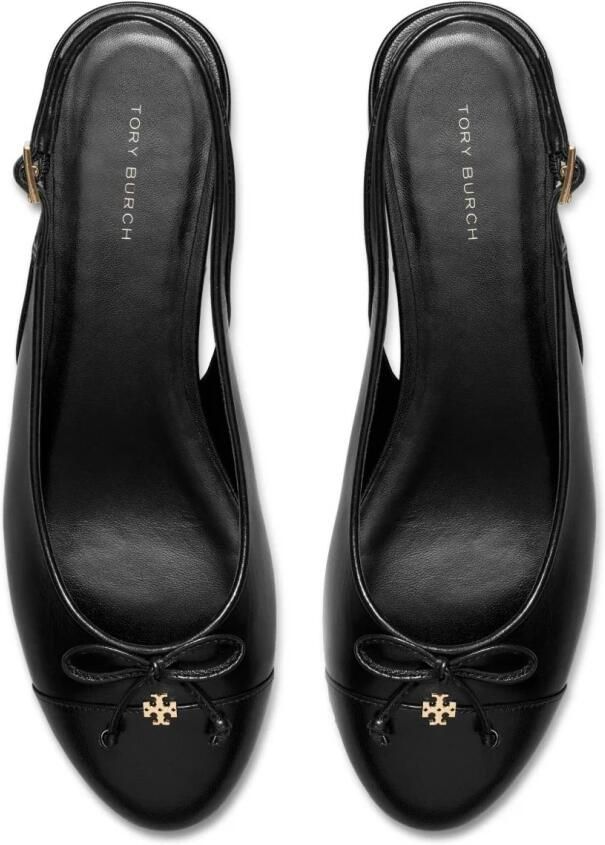 Tory Burch Zwarte platte schoenen met enkelband
