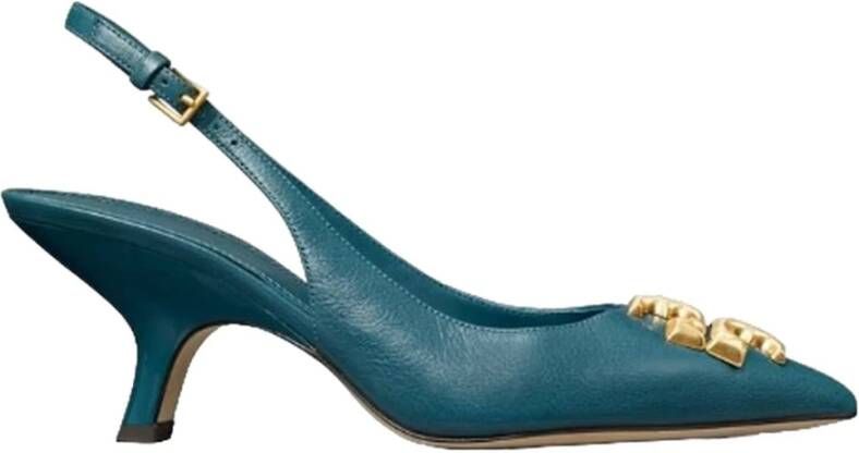 TORY BURCH Verhoog je stijl met leren hakken Groen Dames