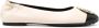 TORY BURCH Crèmekleurige Claire Leren Ballerina met Zwarte Contrastneus Beige Dames - Thumbnail 1