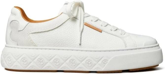 TORY BURCH Witte Leren Veterschoenen White Dames