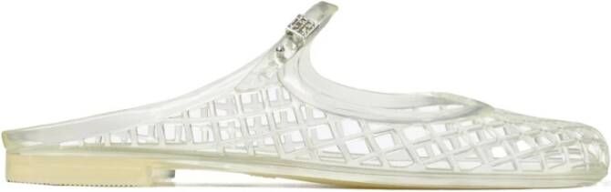 Tory Burch Witte platte schoenen met logogesp