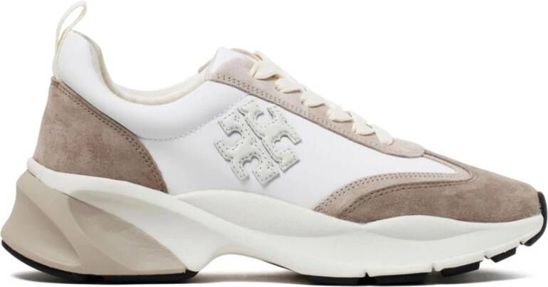 TORY BURCH Witte Sneakers metylon Suède en Leren Bovenwerk White Dames